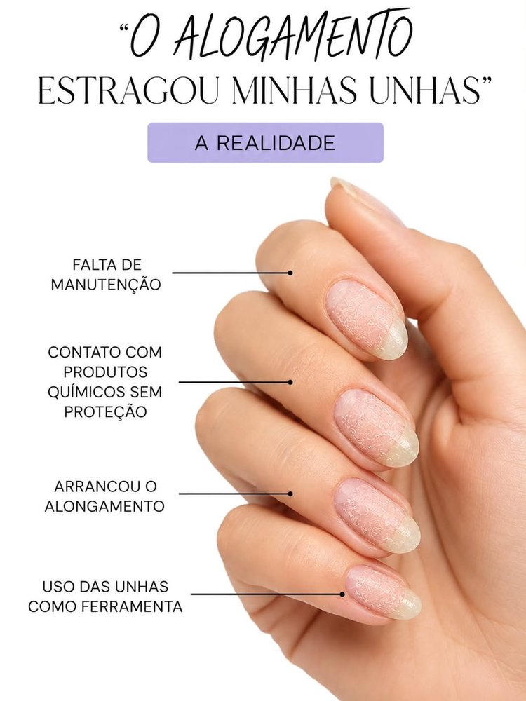 Cuidados com o alongamento de unhas